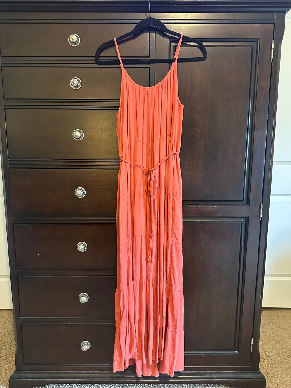 NWT Grace & Lace Coral Maxi Dress with Tie Waist